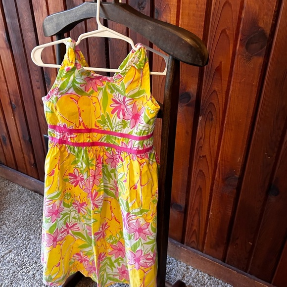 👒Lilly Pulitzer Girls Size 6 Garden Vista Jungle Elephant Floral Dress👒 - Picture 2 of 6